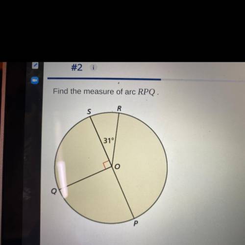 Find the measure of arc RPQ
