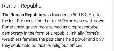 1. What type of Gov't did Ancient Rome have​