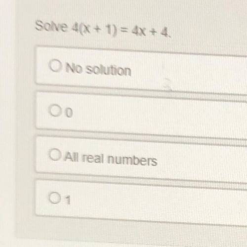 Solve 4(x + 1) = 4x + 4 
(9th grade Algebra 1)