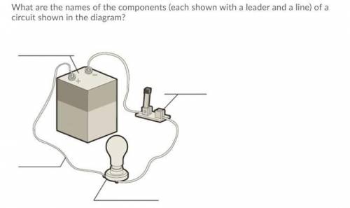 What are the names of the components (each shown with a leader and a line) of a circuit shown in th