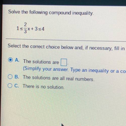 Solve the following compound inequality.