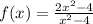 f(x)=\frac{2x^{2}-4}{x^{2}-4 }