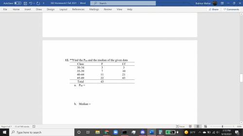 Find the P60 and the median of the given data