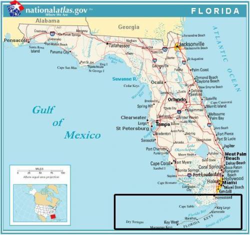 On this map of Florida, the area in the black box is known as the Florida Keys. The Florida Keys ar