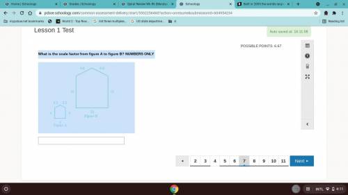 What is the scale factor from figure A to figure B? NUMBERS ONLY