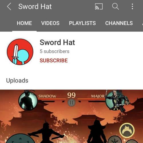 Question:

Search SwordHat on YT and scroll down until you see the channel. Will you click the sub
