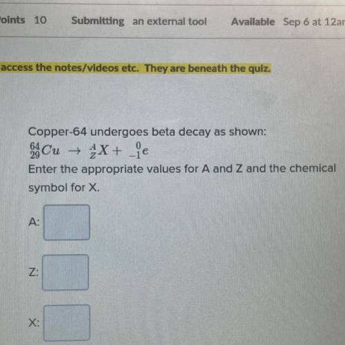 Can someone please help me, copper-64 undergoes beta decay