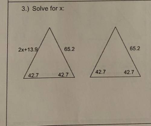 Solve for x with both triangles