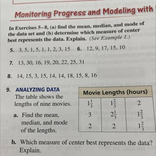 9. Analyzing data 
please do a and b