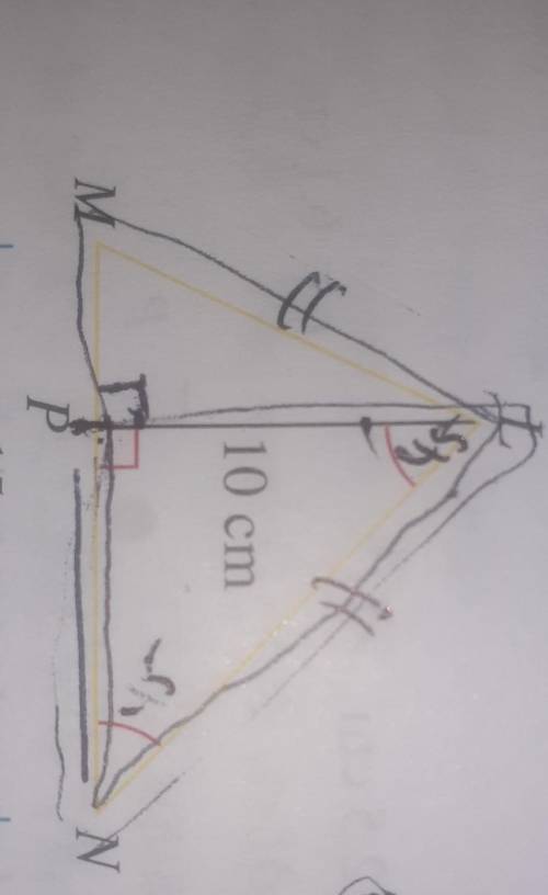 In triangle LMN, MN= 15cm. LP is perpendicular to MN. LP = 10cm and angle PLN = angle PNL.

a) Sta