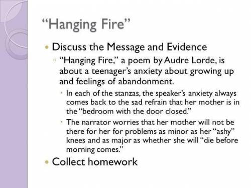 Main topic of hanging fire