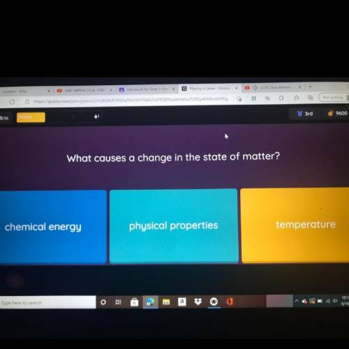 What causes a change in the state of matter