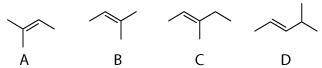 Of the compounds shown, which molecule would be named trans-4-methylpent-2-ene? Question 8 options: