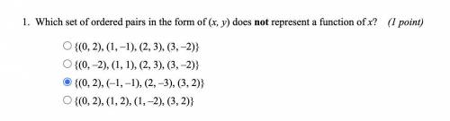 Which set of ordered pairs the form (x, y) does not represent a fraction of x
