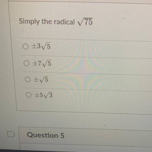 Simplify the radical 75
