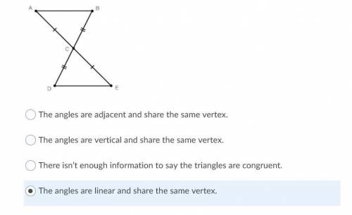The following triangles are congruent by SAS. How did we know that