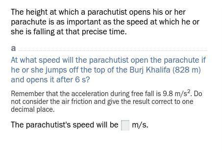 Acceleration - Opening the parachute