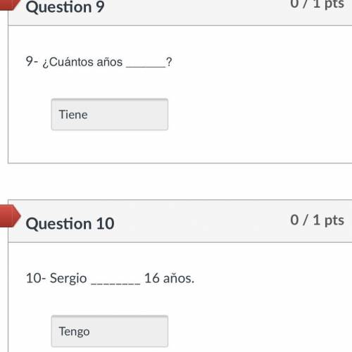 I got these 2 wrong. The subject verb can be either

1- Tenemos
2- Tienen
3- Tiene
4- Tengo 
PLS H