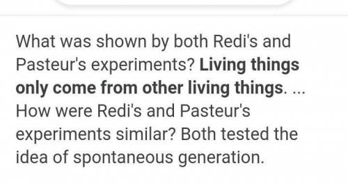 What was shown by both Redi’s and Pasteur’s experiments?