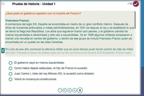 PLEASE HELP WITH SPANISH!! PT 5

Question that goes along with the reading, answer choices at the