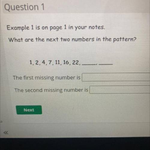 What are the next two numbers in the pattern