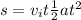 s = v_i t \frac{1}{2} a t^2