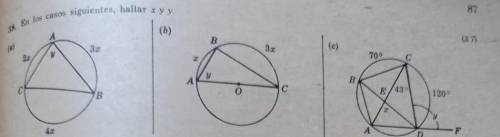 Necesito ayuda con el inciso c, hallar el valor de X y Y