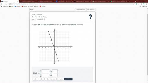 (Will mark brainliest)

Express the function graphed on the axes below as a piecewise function.