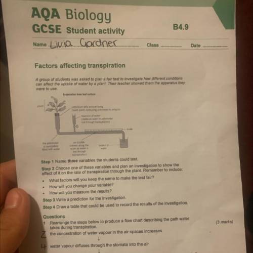 AQA biology gcse student activity b4.9
explain before i have too off myself