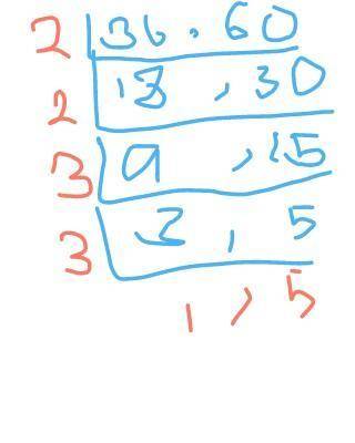 #8 i
Find the LCM of 36 and 60 using prime factorizations.
The LCM is