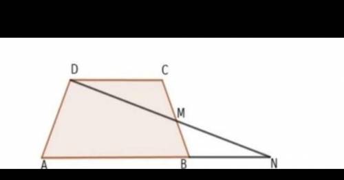 In this figure AB and CD are parallel. M is the mid point of BC. Prove that the area of ∠DCM ∠BMN a