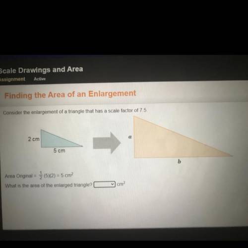 PLEASE HURRY

Assignment
Active
Finding the Area of an Enlargement
Consider the enlargement of a t