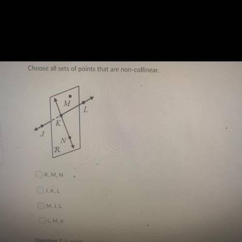 Choose all sets of points that are non-collinear
Please Help ASAP