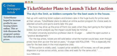 1. Do you think TicketMaster’s plan in document C would help or harm Pearl Jam’s wish “that no one