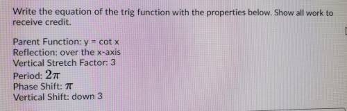 Write an equation of the trig function. Please help!