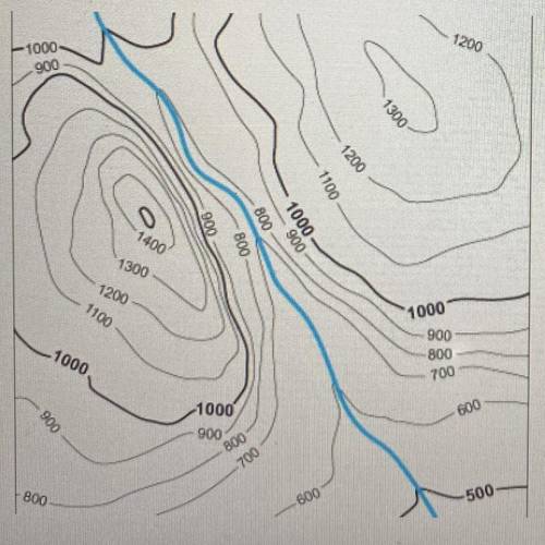 Describe the features shown in the topographic map. Be specific about directions

and elevations.