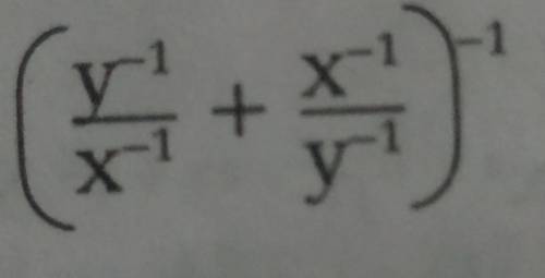 ( \frac { y ^ { - 1 } } { x ^ { - 1 } } + \frac { x ^ { - 1 } } { y ^ { - 1 } } ) ^ { - 1 }