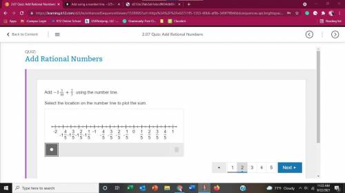 Add −1 3/10 + 2/5 using the number line.

Select the location on the number line to plot the sum.