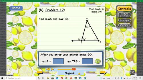 Find angle S and angle TRS