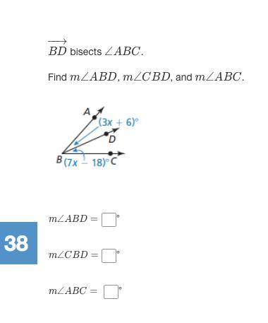 Find angle ABD, CBD, and ABC