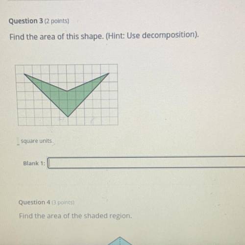 Find the area of this shape. (Hint: Use decomposition).