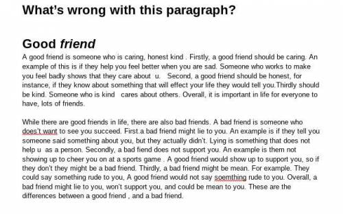 What’s wrong with this paragraph?

make it bold or CAPITAL THE WORDS 
Good friend
A good friend is