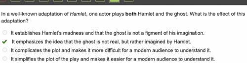 In a well-known adaptation of Hamlet, one actor plays both Hamlet and the ghost. What is the effect
