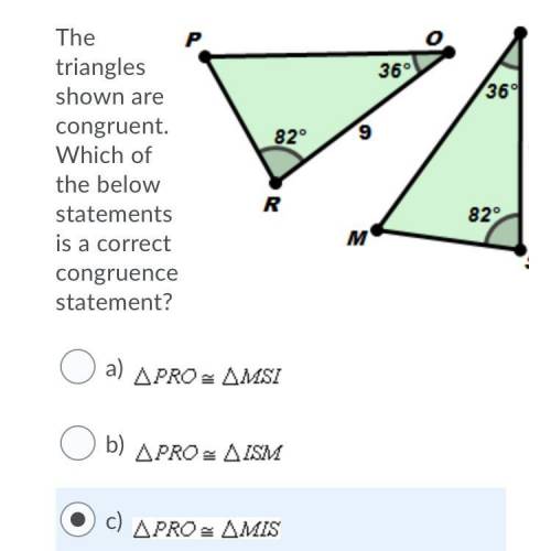 Answer choose 
(Triangle symbol) pro congruent smi 
None of them