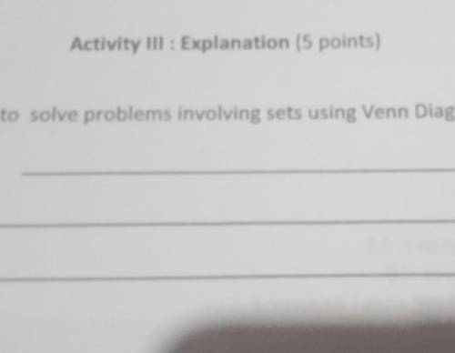 Q: How to solve problems involving sets using Venn diagramPLEASE HELP ME