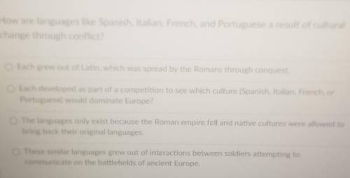 How are languages like Spanish, Italian, French, and Portuguese a result of cultural change through