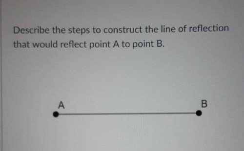 Describe the steps to construct the line of reflection that would reflect point A to point B.

(ge