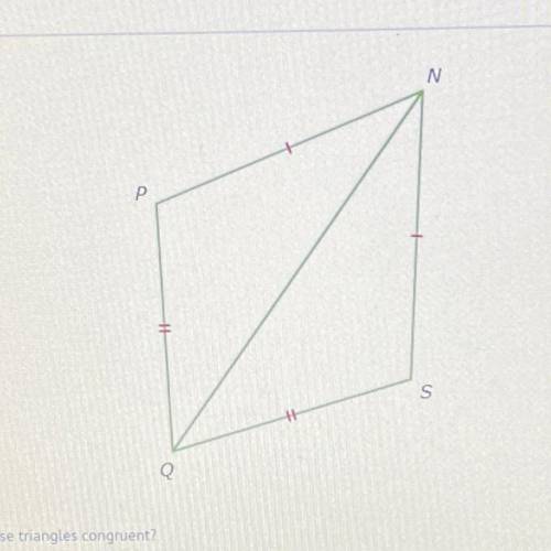10)
N
P
ning
-33
S
Q
By which rule are these triangles congruent?