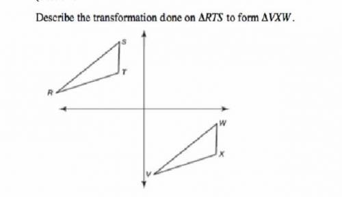 A-180° rotation about the origin

B-translation
C-reflection over the x-axis
D-reflection over the