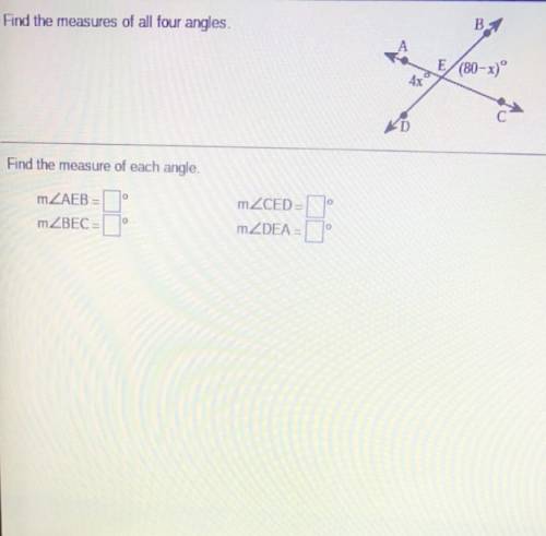 HELP ****Find then measures of all four angles.
